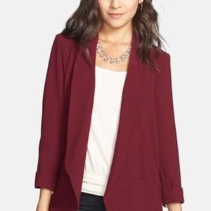 LUSH burgundy open oversized blazer - Nordstrom